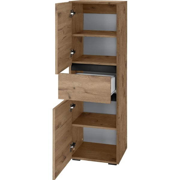 Wysoka wąska szafka łazienkowa w dekorze dębu 38x130 cm Wisla – Støraa-image-3