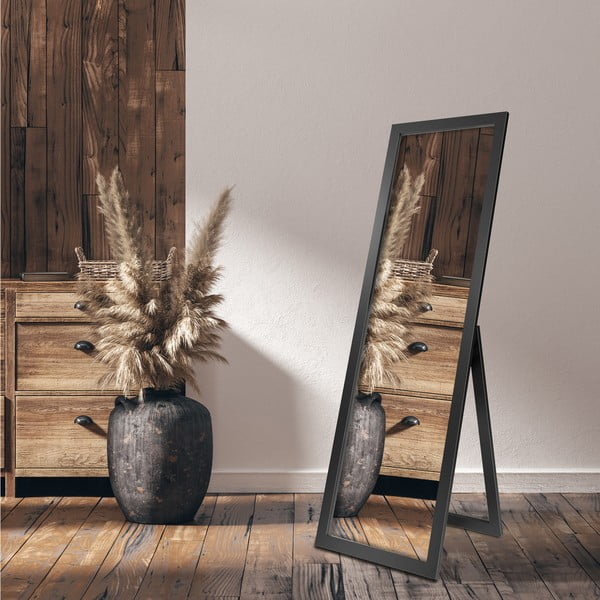 Lustro stojące w czarnej ramie Styler Sicilia, 46x146 cm-image-1