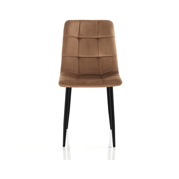 Jasnobrązowe krzesła zestaw 2 szt. z aksamitu Faffy – Tomasucci