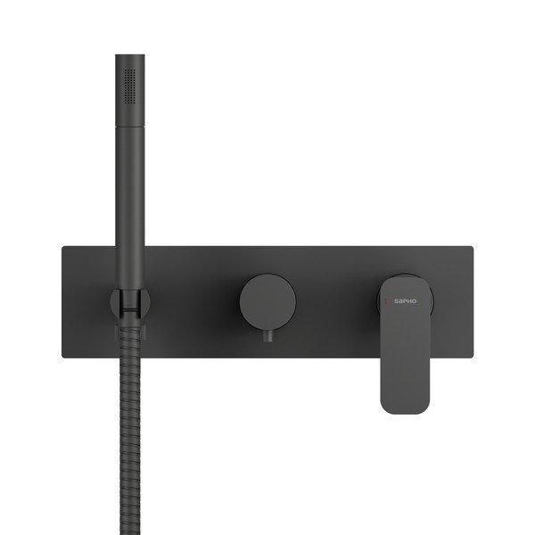 Bateria prysznicowa podtynkowa w kolorze matowej czerni (3 otwory) Spy – Sapho-image-1