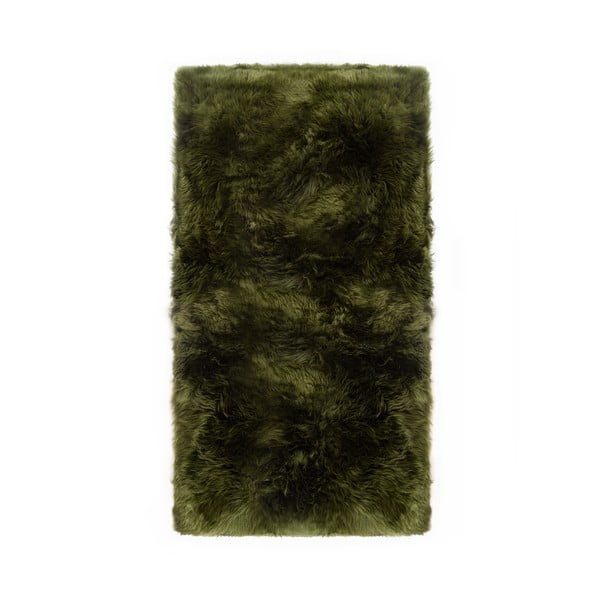 Ciemnozielony dywan z owczej skóry Royal Dream Zealand Natur, 140x70 cm