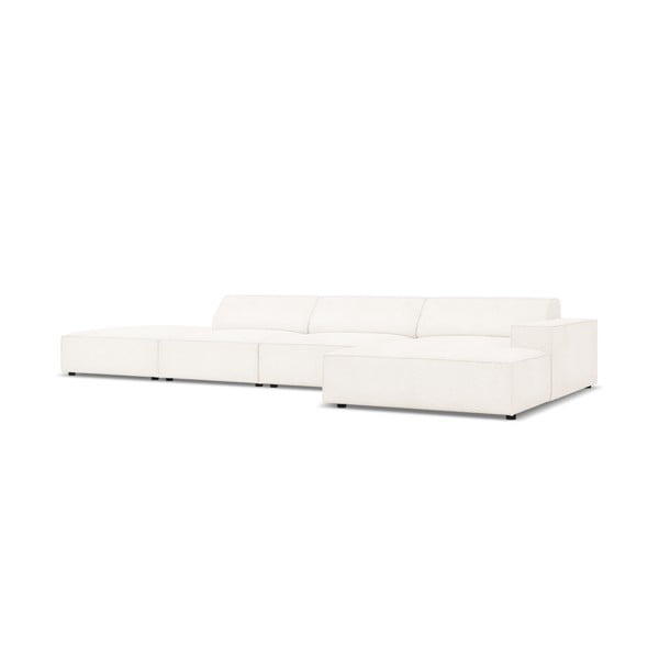 Beżowy narożnik (prawostronny) z materiału bouclé Jodie – Micadoni Home-image-4