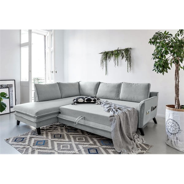 Jasnoszary narożnik rozkładany Miuform Charming Charlie L, lewostronny-image-3