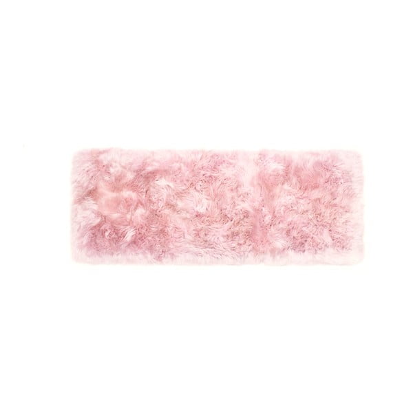 Różowy chodnik z owczej skóry Royal Dream Zealand Long, 190x70 cm