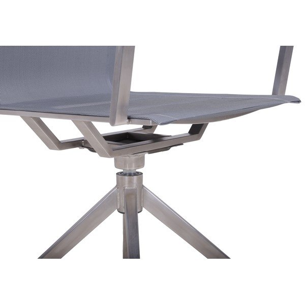 Szare metalowe krzesło ogrodowe Salida – Garden Pleasure-image-4