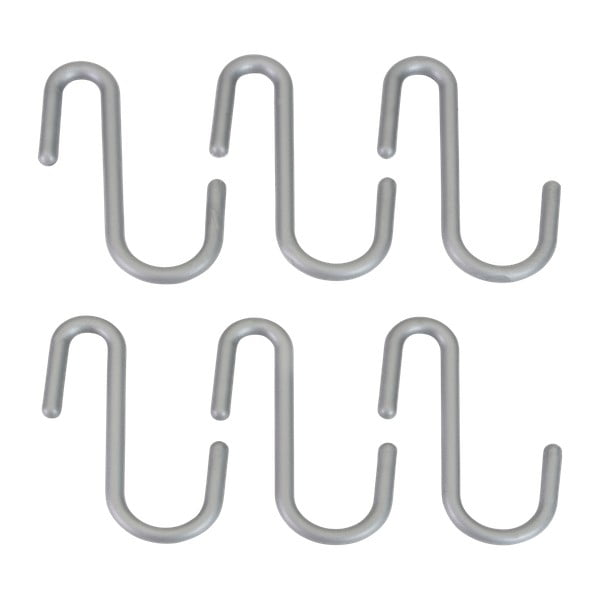 Wiszące plastikowe haczyki w kolorze srebra zestaw 6 szt. City – Metaltex-image-1