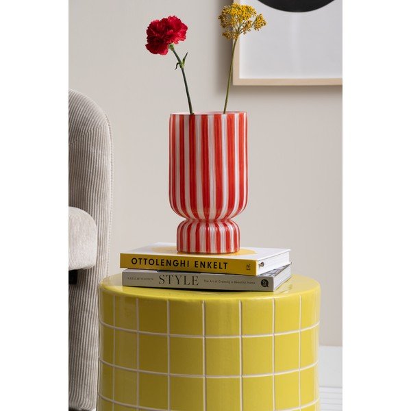 Czerwony szklany wazon (wysokość 26 cm) Rayado Retro – PT LIVING-image-1