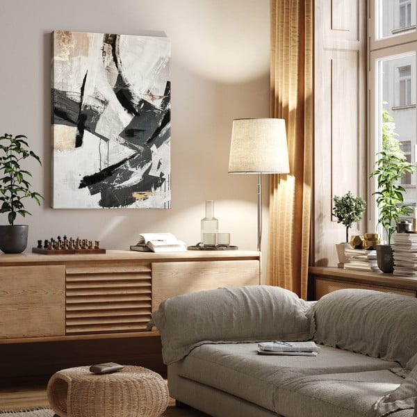 Obraz z ręcznie malowanymi elementami 70x100 cm Ash – Styler-image-2