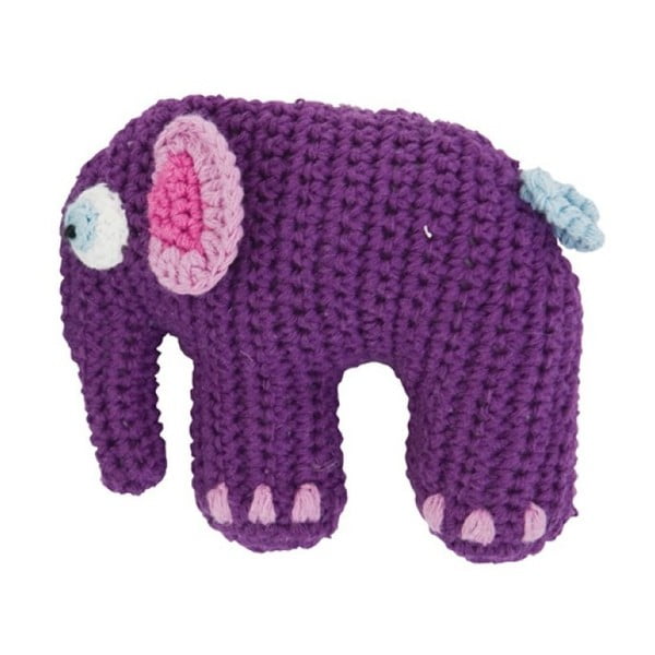 Fioletowa zabawka szydełkowa Sebra Crochet Elephant