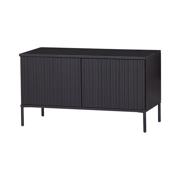 Czarna szafka pod TV z litego drewna sosnowego 100x56x44 cm Gravure – WOOOD-image-2