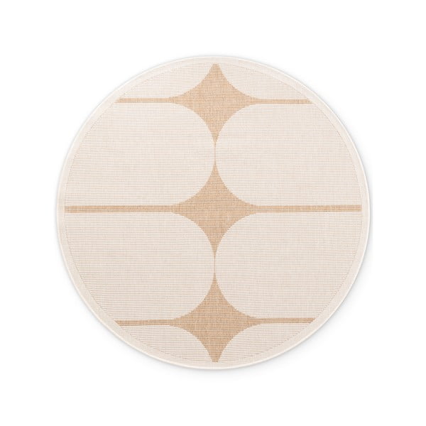 Okrągły dywan odpowiedni na zewnątrz w beżowo-śmietankowym kolorze ø 160 cm Duet Bowen – NORTHRUGS