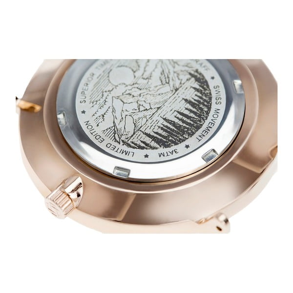 Zegarek z paskiem ze stali nierdzewnej w barwie różowego złota Frederic Graff Rose Eger Silver Mesh-image-2