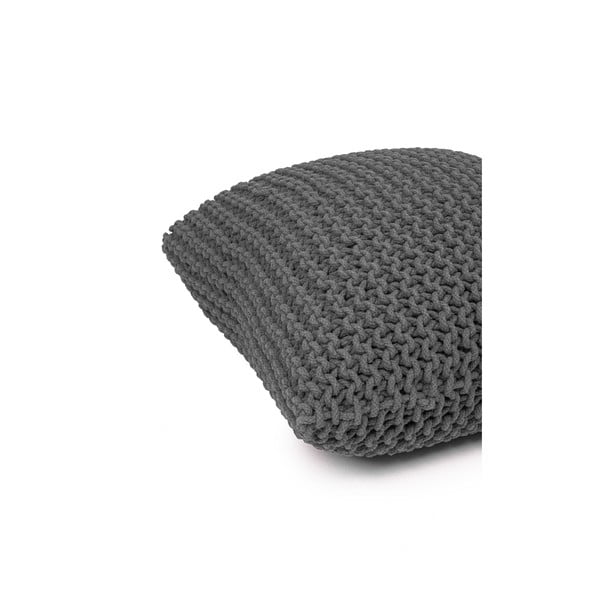 Szary puf w kształcie poduszki Bonami Essentials Knit-image-3