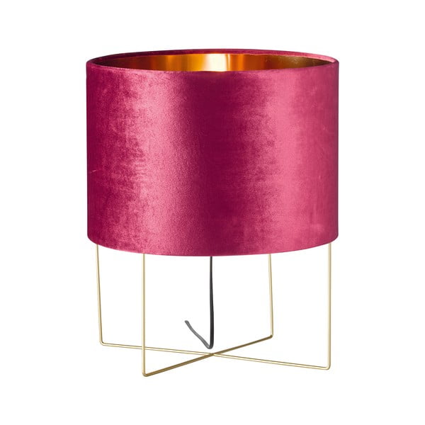 Fioletowa lampa stołowa z tekstylnym kloszem (wysokość 43 cm) Aura – Fischer & Honsel