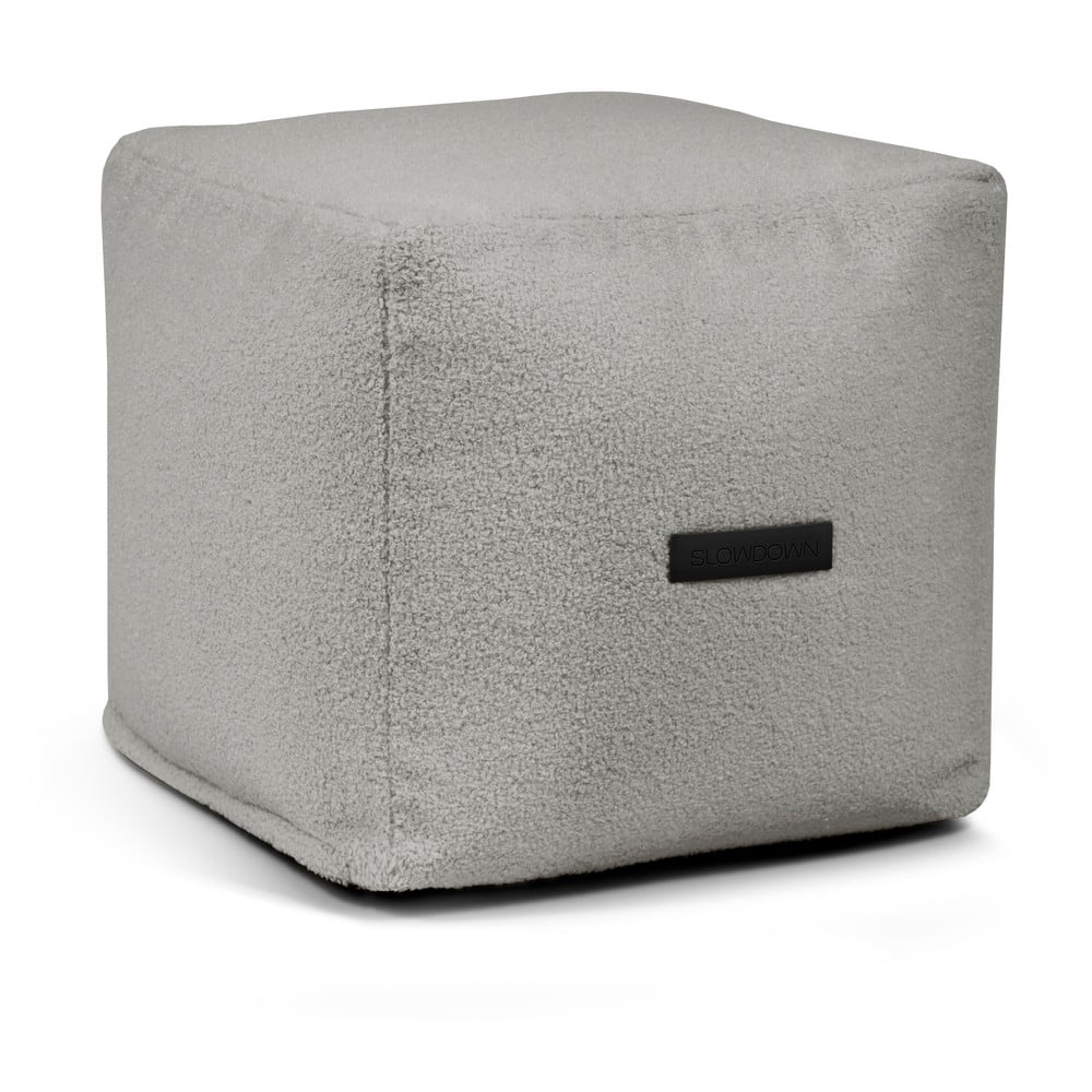 Jasnoszary worek do siedzenia z materiału bouclé Up! MooG – SLOWDOWN