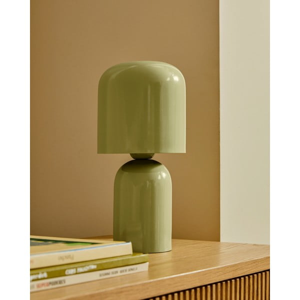 Zielona lampa stołowa z metalowym kloszem (wysokość 28 cm) Monze – Kave Home-image-1