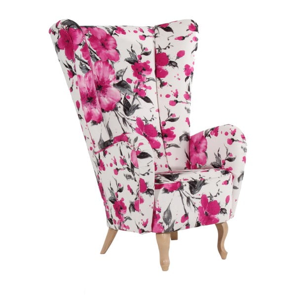 Różowy fotel w kwiaty Max Winzer Aurora