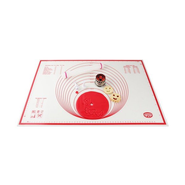 Czerwono-biała silikonowa mata do pieczenia Dr. Oetker Flexxibel Love, 60x40 cm-image-2