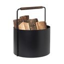 Czarny metalowy kosz na drewno Blomus Fireplace