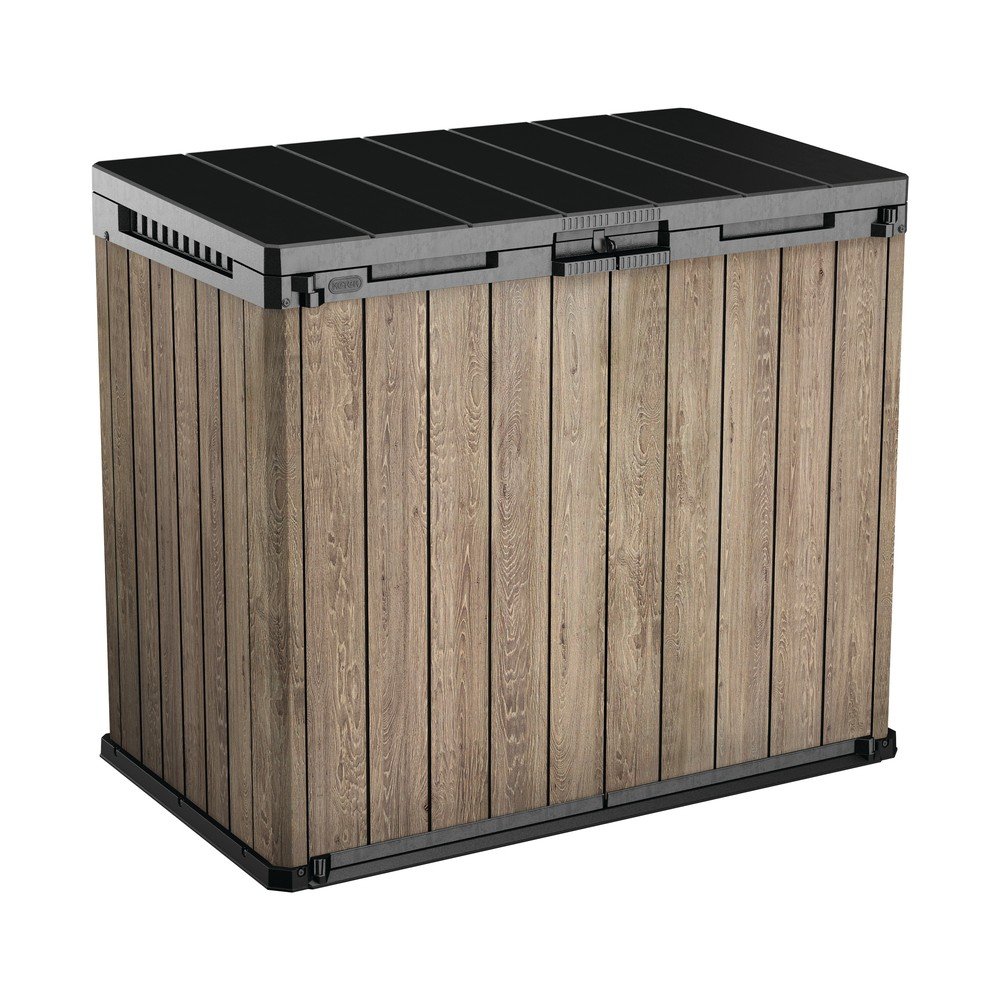 Brązowa plastikowa skrzynia ogrodowa Deco – Keter