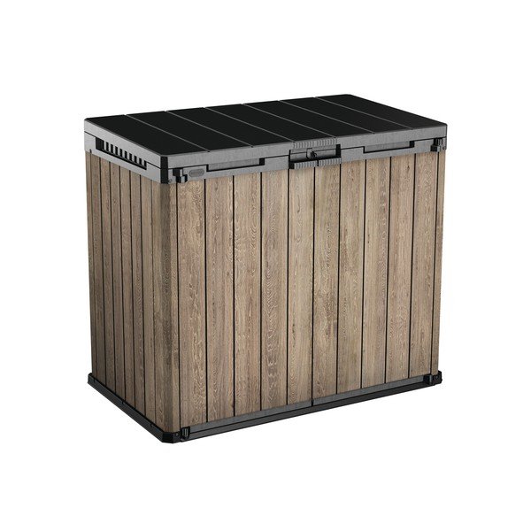 Brązowa plastikowa skrzynia ogrodowa Deco – Keter