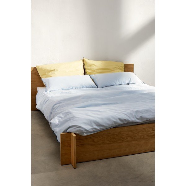 Jasnoniebieska poszwa na kołdrę jednoosobowa z satyny bawełnianej 140x200 cm Oba – noo.ma-image-1