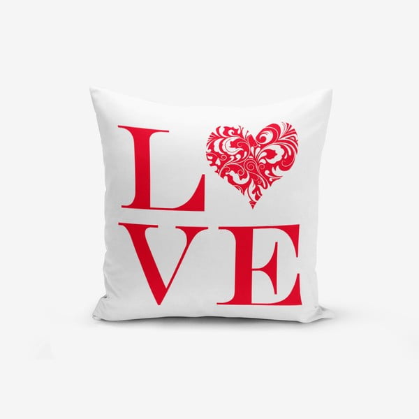 Poszewka na poduszkę z domieszką bawełny Minimalist Cushion Covers Love Red, 45x45 cm