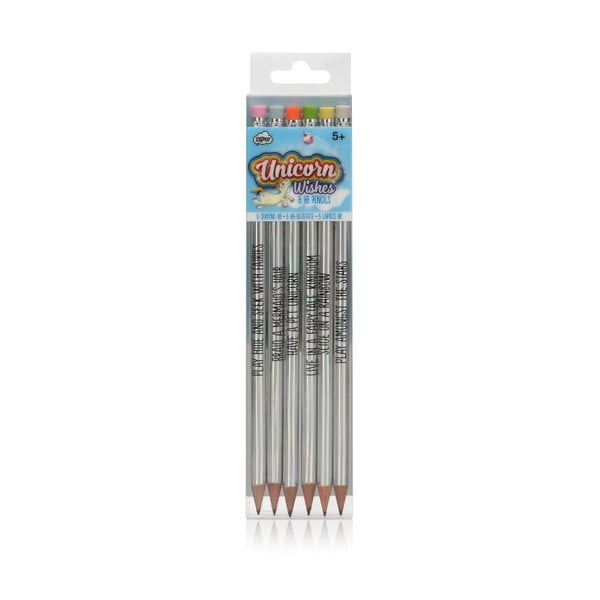 Zestaw 6 ołówków NPW Unicorn Holographic Pencils