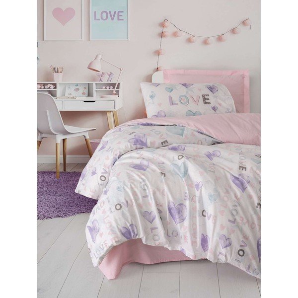 Różowa pościel dziecięca jednoosobowa 200x140 cm Lovella  – Mijolnir