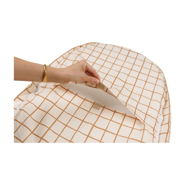 Beżowy kokon dla niemowląt Camel Check – Malomi Kids-image-1