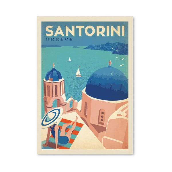 Plakat Americanflat Santorini, 42x30 cm