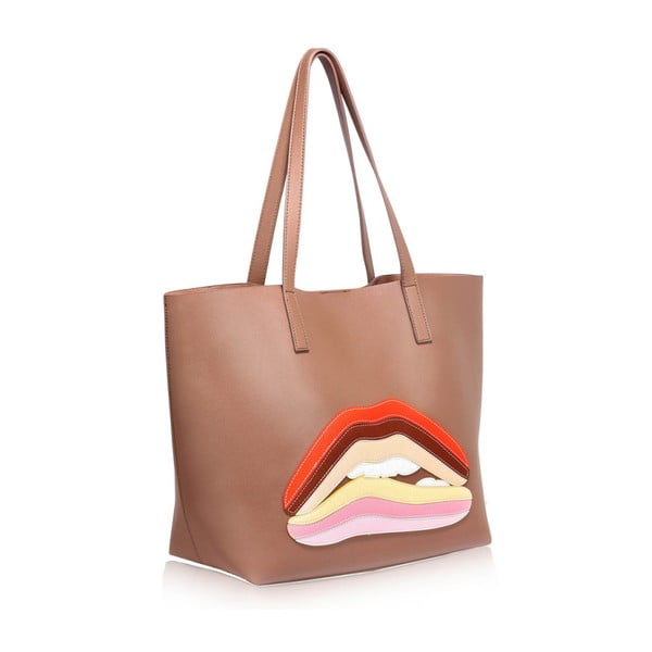 Jasnoróżowa torebka L&S Bags Lips