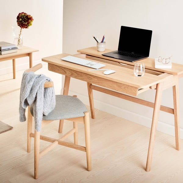 Biurko z blatem z drewna dębowego 110x55.5 cm Home – Hammel Furniture-image-1