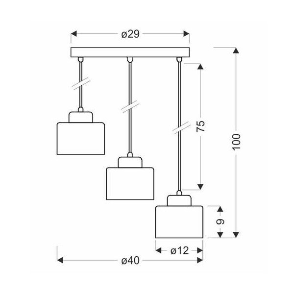 Czarna metalowa lampa wisząca Wama – Candellux Lighting-image-1
