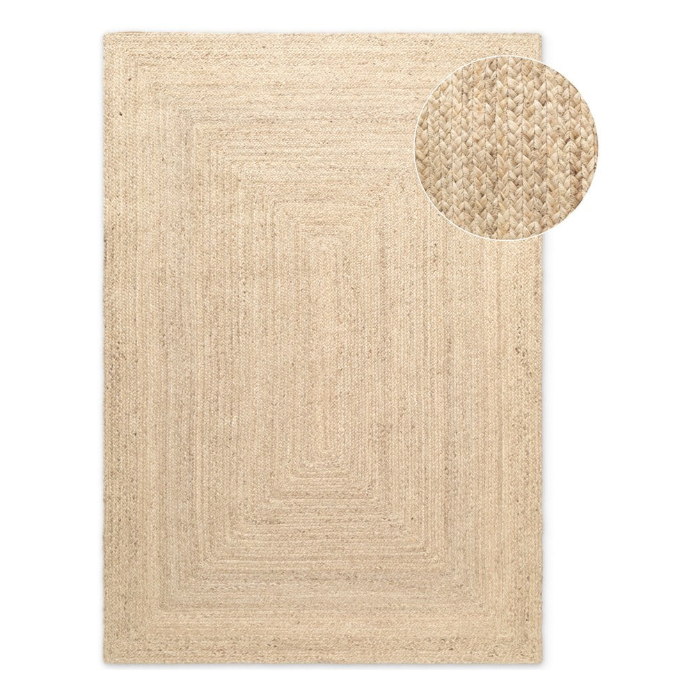 Dywan z juty dwustronny/tkany ręcznie w jasnym naturalnym kolorze 80x150 cm Juno – Hanse Home