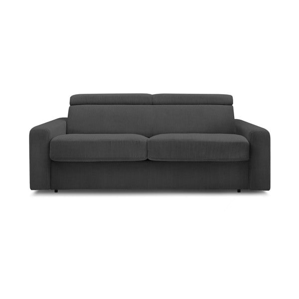 Ciemnoszara sztruksowa rozkładana sofa 195 cm Monaco – Bobochic Paris