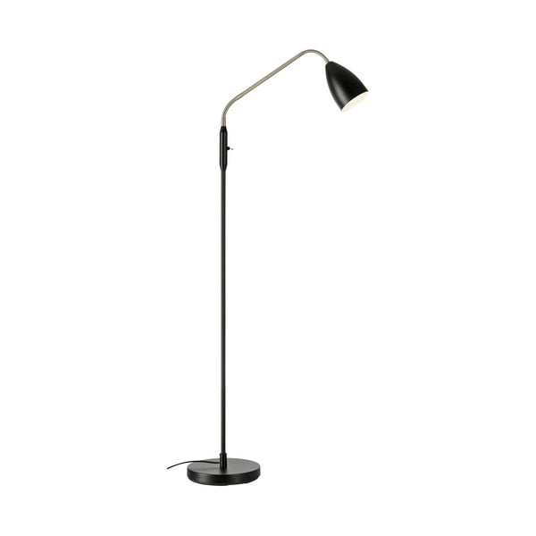 Czarna lampa stojąca LED ze ściemniaczem i metalowym kloszem (wysokość 140 cm) Patro – Markslöjd