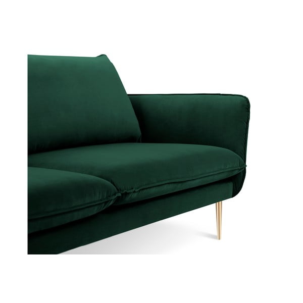 Butelkowozielona aksamitna sofa Cosmopolitan Design Florence, 160 cm-image-3
