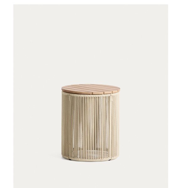 Okrągły stolik ogrodowy z blatem z drewna akacjowego ø 40 cm Dandara – Kave Home-image-3