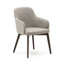 Beżowy tapicerowany fotel jadalniany z podłokietnikami Nelida – Kave Home