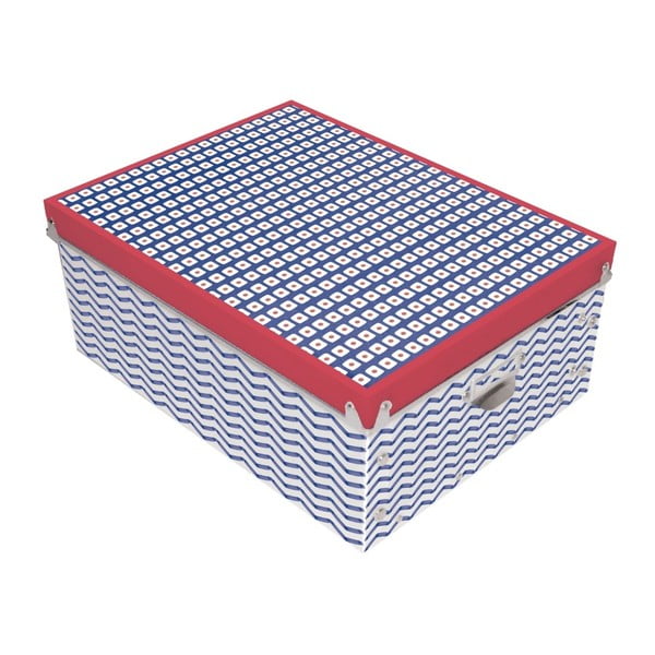 Czerwono-niebieskie pudełko Incidence Nautic Mix, 34,5x26 cm