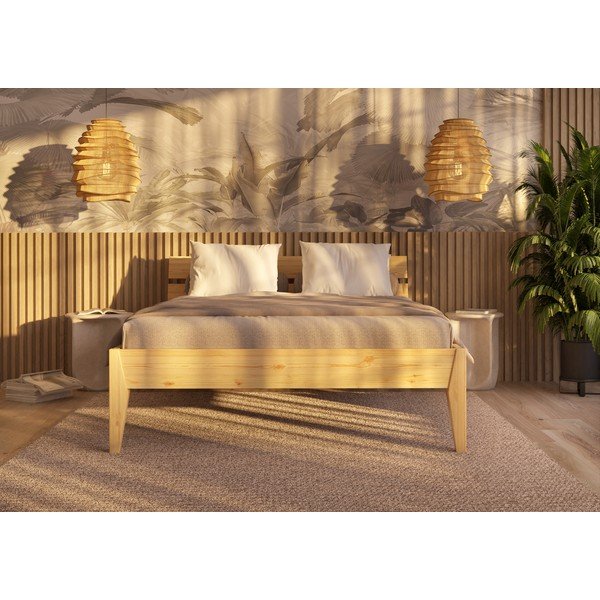 Łóżko dwuosobowe z litego drewna sosnowego 140x200 cm Torino – Olivia Living-image-4