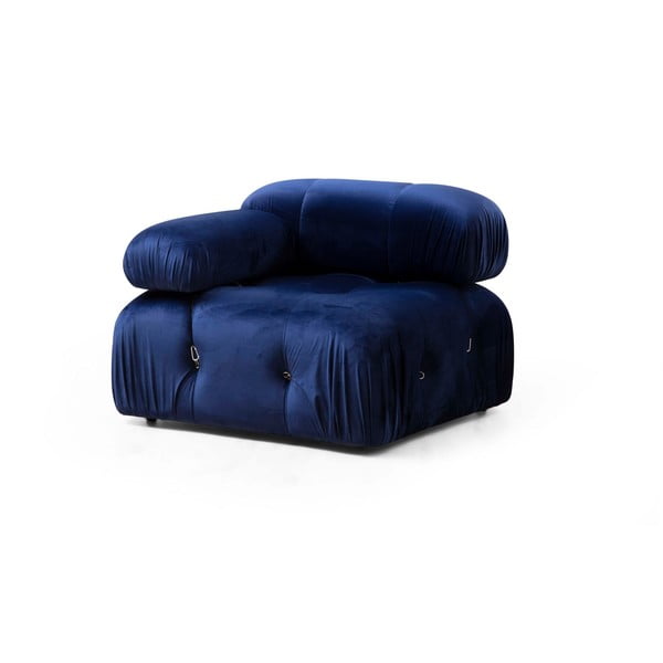 Ciemnoniebieski aksamitny moduł sofy (lewostronny) Bubble – Artie