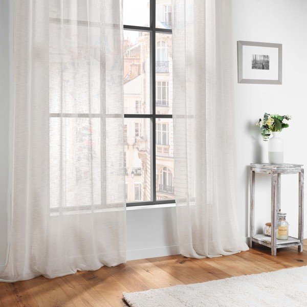 Firanka z woalu w kolorze kości słoniowej 140x240 cm Carlin – douceur d'intérieur-image-3