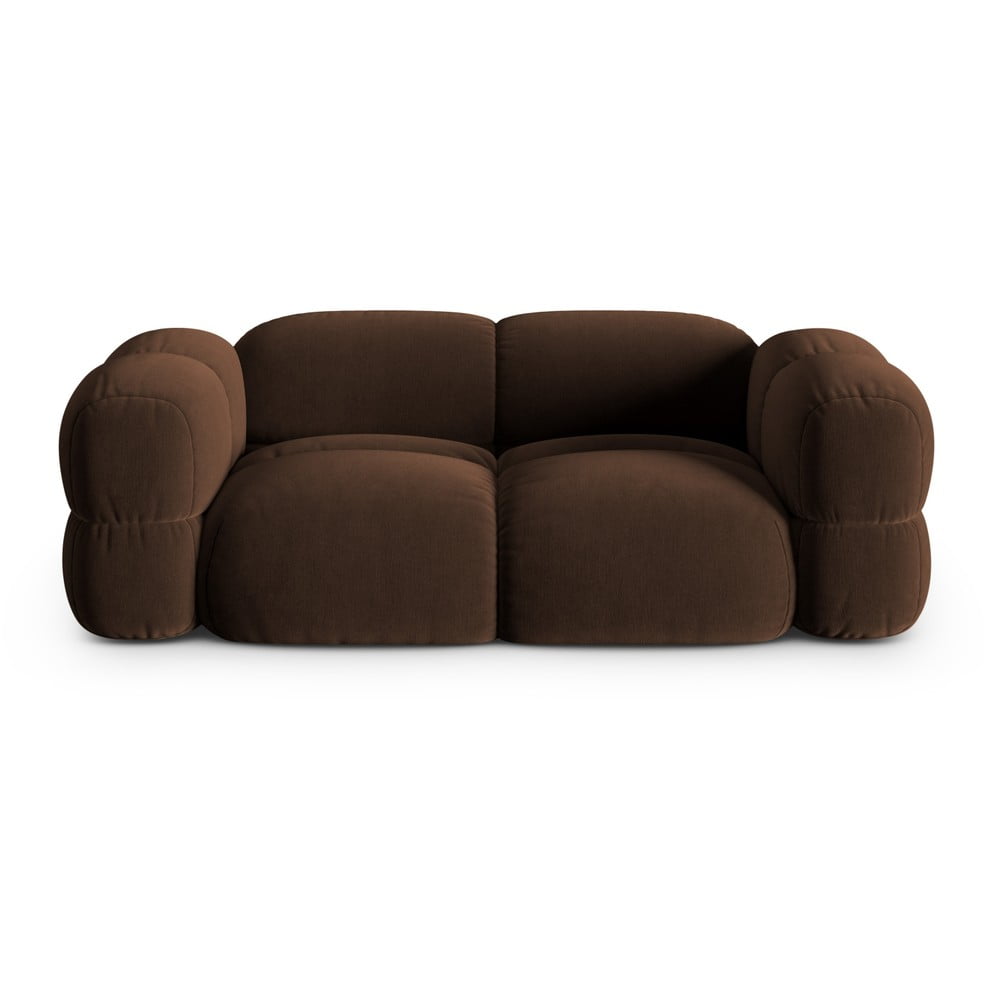 Ciemnobrązowa aksamitna sofa 210 cm Loretto – Cosmopolitan Design