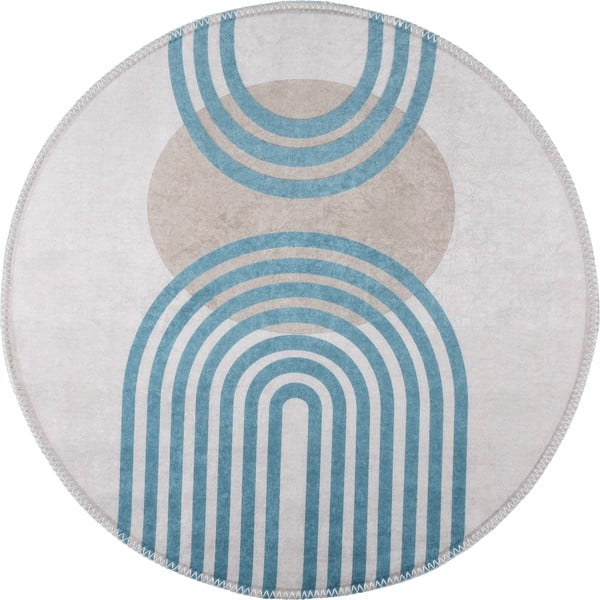 Niebiesko-szary okrągły dywan ø 80 cm – Vitaus