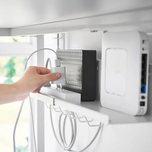 Biały metalowy organizer na kable Smart – YAMAZAKI-image-4