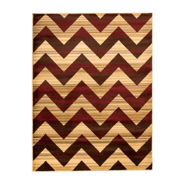Brązowy wytrzymały dywan Floorita Inspiration Zig Zag, 140x195 cm