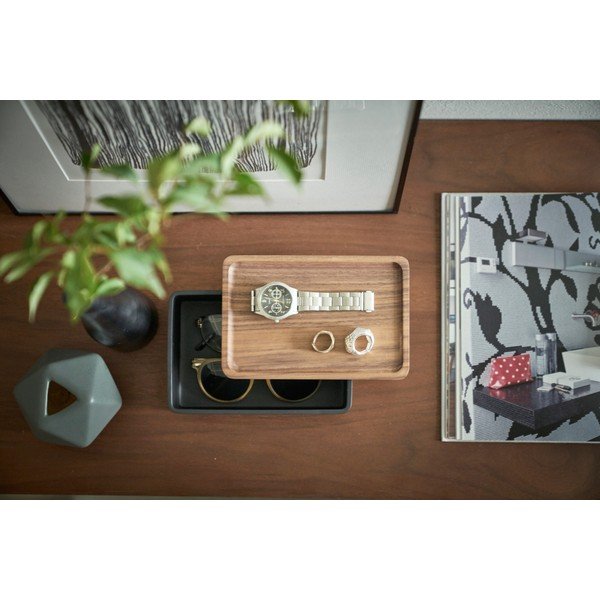 Czarny pojemnik z pokrywką 18,5x12,5x7 cm Rin – YAMAZAKI-image-1