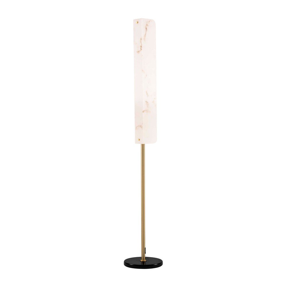 Kremowa/w kolorze mosiądzu lampa stojąca LED w dekorze marmuru (wysokość 160 cm) Aider – Nova Luce